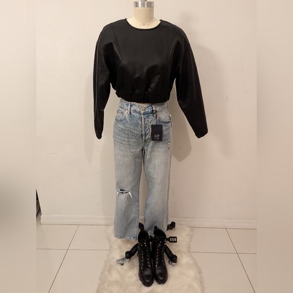 Zara cropped leather top - Picture 4 of 7